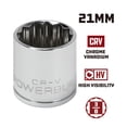 thumbnail image 2 of Powerbuilt 3/8 Inch Drive x 21 MM 12 Point Shallow Socket - 641025, 2 of 5