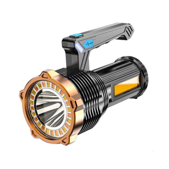 HIBIBUD Rechargeable Flashlight Battery Level Display Super Bright Flashlight Cob Light Source Led Flashlight