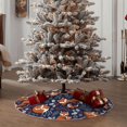 thumbnail image 5 of Salouo Vintage Blue Fox Family Christmas Tree Skirt 48" Farmhouse Christmas Decorations Snowman Xmas Tree Skirt Tree Mat for Holiday Party Decor, 5 of 8