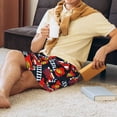 thumbnail image 4 of Bixox Men's Fire Rescue With Red Helmet And Truck printed lightweight casual shorts, soft sleep shorts with pockets., 4 of 5