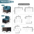 thumbnail image 5 of SHGJ&SOFT 7-Piece Outdoor Patio Furniture Set,All-Weather Rattan Wicker Modular Sectional Sofa,Water-Resistant Cushions&Glass Table,Patio Conversation Set for Backyard,Deck,Poolside(Peacock Blue,7pcs, 5 of 9
