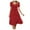 Red, variant on Women's Flowy Casual Mini Dresses Summer Smocked V Neck Flutter Sleeve Ruffle Dress