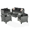 thumbnail image 2 of Ovios 6 Pieces Outdoor Patio Furniture All-Weather Sectional Sofa Loveseat for Lawn, Steel Frame, 2 of 6