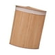 thumbnail image 4 of Cesta de lavandería de bambú de esquina y contenedor de almacenamiento con forro extraíble plegable con tapa Beige, 4 of 9