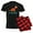 With Red Plaid Pant, variant on - Papasaurus Men's Dark Pajamas - Men's Dark Loose Fit Cotton Pajama Set