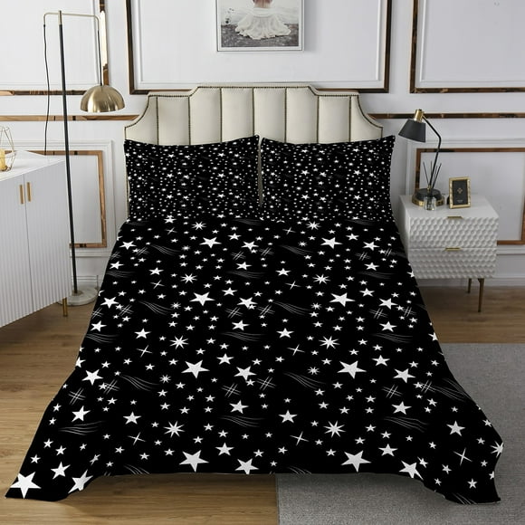 Erosebridal Psychedelic Galaxy Bedspread Sets Twin Size,Bling Stars Bed Quilt,Starry Sky Bedroom Decor,Breathable,2pcs