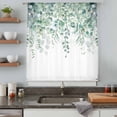 thumbnail image 5 of Teal Eucalyptus Leaves Sheer Curtains 96 Inches Long, Spring Floral Summer Botanical Light Filering Curtains, Privacy Drapes Simi Floor to Veiling Curtain for Living Room Large Window Treatment, 5 of 9