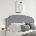 thumbnail image 5 of Home Design Cora Upholstered Queen Headboard with Nailhead Trim and Adjustable Height, Gray, Easy assembly, 5 of 6