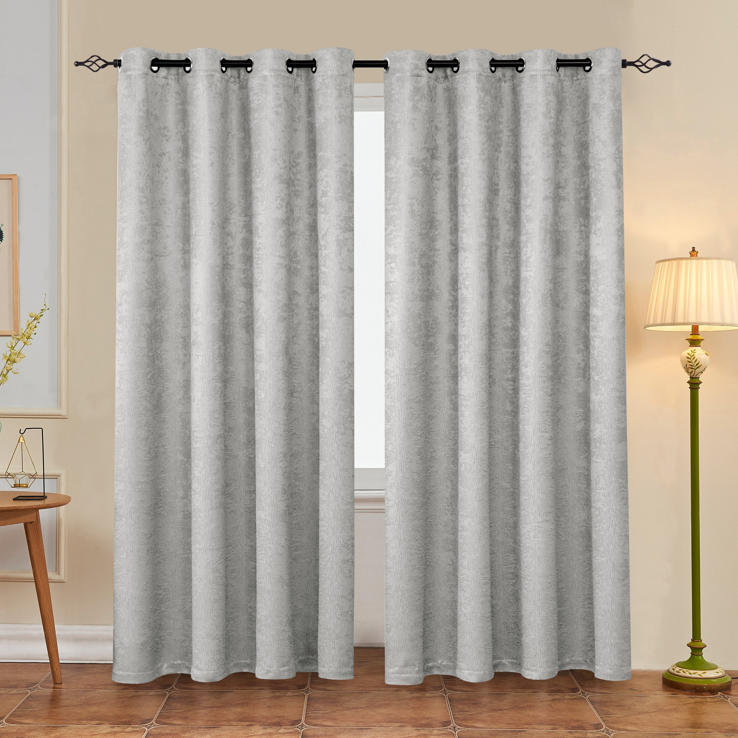 Subrtex Blackout Curtains Embossed Window Drapes 2Panel Gormmet