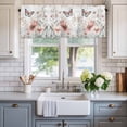 thumbnail image 2 of Watercolors Pink Flower Butterfly Window Valance Curtain Wildflowers Rod Pocket Short Curtain for Living Room, Bedroom & Kitchen Window Decor 54x18in, 2 of 8