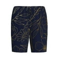 thumbnail image 3 of Picia Copper-Gold Gloss Outline Flower Pajama Shorts for Men, Men's Pajama Bottoms, Sleepwear,Short Pajama Pants-XX-Large, 3 of 9