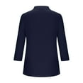 thumbnail image 4 of fatyb Women's 3/4 Sleeve Tops with Collar Casual V Neck Tunic Shirts Dressy Business Blouses for Women, 4 of 6