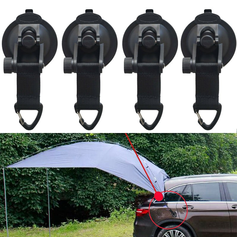 4x Suction Cup Securing Hook Tie Down For Camper Tarp Canopy Car Awning Boat New 