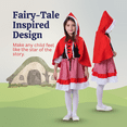 thumbnail image 5 of Dress Up America Little Red Riding Hood Costume - Red Hooded Cape and Dress Costume for Girls - Story Book Dress Up for Kids, 5 of 7