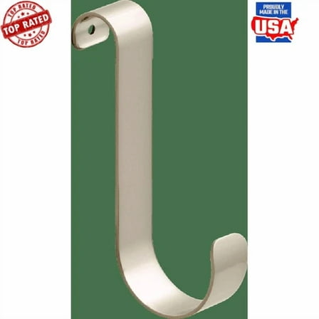 Over Door Towel Bar Hooks Set Of 2 Sturdy Satin Nickel Bath Accessories New