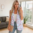 thumbnail image 4 of Uorisanigo Candy Cane Print Women's Sleeveless Blazers Size 3XL V Neck Womens Waistcoat Vest Open Front Loose Vest Top Dressy Outerwear, 4 of 7