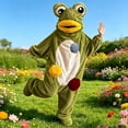 thumbnail image 7 of FchengtaiS Adult Frog Onesie Pajamas Halloween Costume Plush Big Mouth Frog One Piece Pajama Jumpsuit, 7 of 7