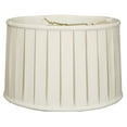 thumbnail image 1 of Royal Designs 16" Shallow Drum English Box Pleat Lamp Shade Linen White, 1 of 2