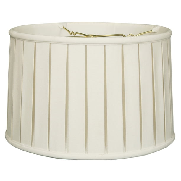 Royal Designs 18 Shallow Drum English Box Pleat Lamp Shade Linen White Com Box Pleat Lamp Shade Linen White, Linen Box Pleat Lamp Shade