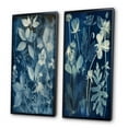 thumbnail image 3 of Designart "Vintage Botanicals Faded Blue Wildflowers II" Abstract Botanicals Framed Wall Art Set Of 2 - Modern Blue Frame Gallery Set For Office Decor, 3 of 6