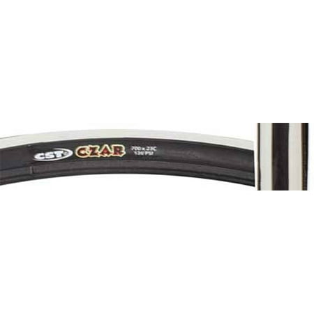 CST Czar Tire - 700 x 25, Wire Bead, Black/White, Road 700x25 622 Wire Bk/Wht 120 315 27 DC By Cst