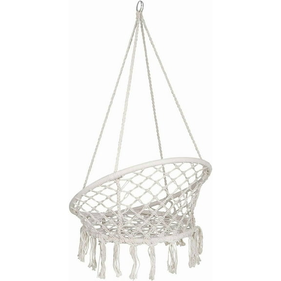 RONG-3 Hammock Chair Hanging Chair Swing Kit,Hanging Polyester Rope Swing Chair Hanging Cotton Rope Hammock Swing Chair for Bedrooms Indoor Outdoor Garden Yard