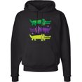 thumbnail image 2 of Inktastic Mardi Gras Holiday Alligators Adult Hoodie Sweatshirt, 2 of 4
