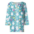 thumbnail image 5 of HAVUITYY Easter 3/4 Sleeve Sweaters for Womens, Cute Bunny Eggs Printed Womens Tops, Spring Going Out Shirts for Women Wear & Gifts, 5 of 5