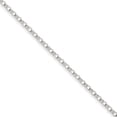 thumbnail image 1 of 14k White Gold 3mm Solid Double Link Charm Bracelet, 1 of 2