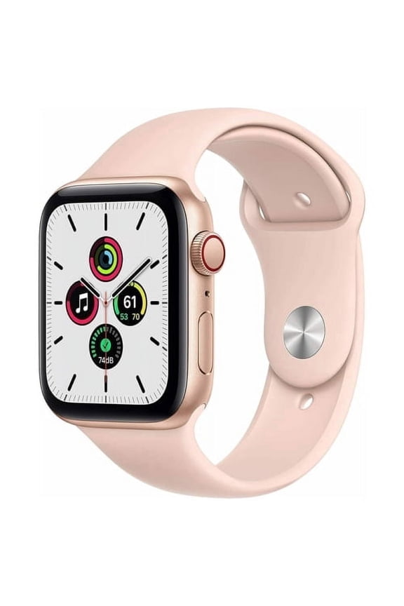 Restored Apple Watch SE 40mm GPS Cellular Aluminum Gold Case Pink Sport Band (Refurbished)