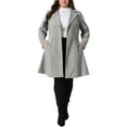 thumbnail image 3 of Agnes Orinda Women's Plus Size Coats Notch Lapel Double Breasted Winter Pea Coat Trench Coat 3X Dark Blue, 3 of 6