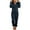 Navy, variant on Ashirexll Two Piece Sets for Women, Fuzzy Pajamas for Women Long Sleeve Hooded Jumpsuit Pajamas Casual Winter Warm Romper Sleepwear