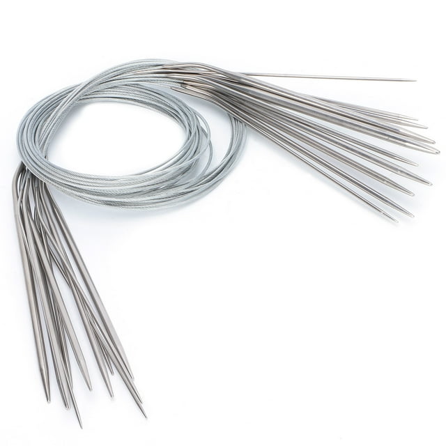 Stainless Steel Round Knitting Needles Set with Various Sizes, Comfortable Gripping, Easy Yarn Sliding, Durable, Perfect for Beginners, Ideal for Sewing Projects