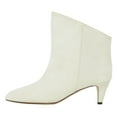 thumbnail image 2 of XYD Women Classical Low Kitten Heel Pull On Short Bootie Closed Pointy Toe Ankle Boots Dressy Daily Graceful Shoes Size 6.5 White, 2 of 4