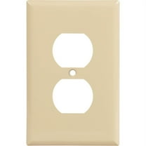 Cooper PJ8V Ivory Mid-Size Unbreakable Single Gang Duplex Receptacle Wall Plate