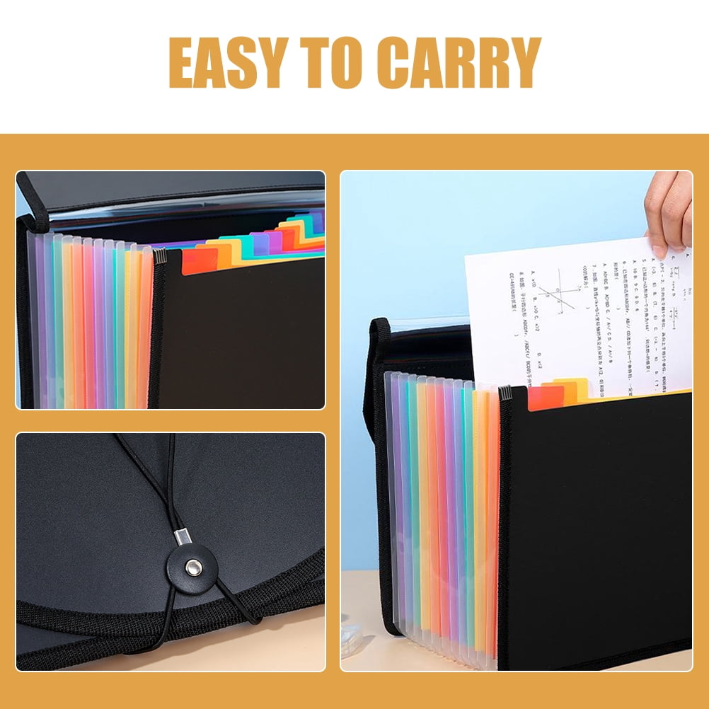 HOMEMAXS 2pcs File Folder File Storage Bag Accordion File Folder Accordion File Organizer Document Organizer