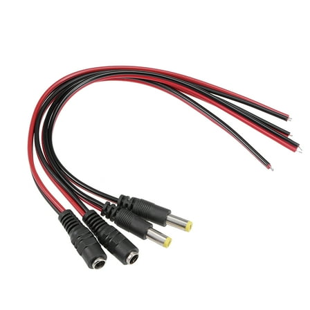 Uxcell 5.5mmx2.1mm 25cm Female to Male DC Power Cable 2 Pairs