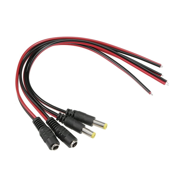 Uxcell 5.5mmx2.1mm 25cm Female to Male DC Power Cable 2 Pairs