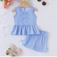 thumbnail image 2 of UAYOTSE Toddler Baby Girl Summer Outfit 6 12 18 24 Months 2T 3T 4T Crew Neck Short Sleeve T Shirt Tops and Shorts 2 Pcs Clothes Set,Sizes 18-24 Months, 2 of 6