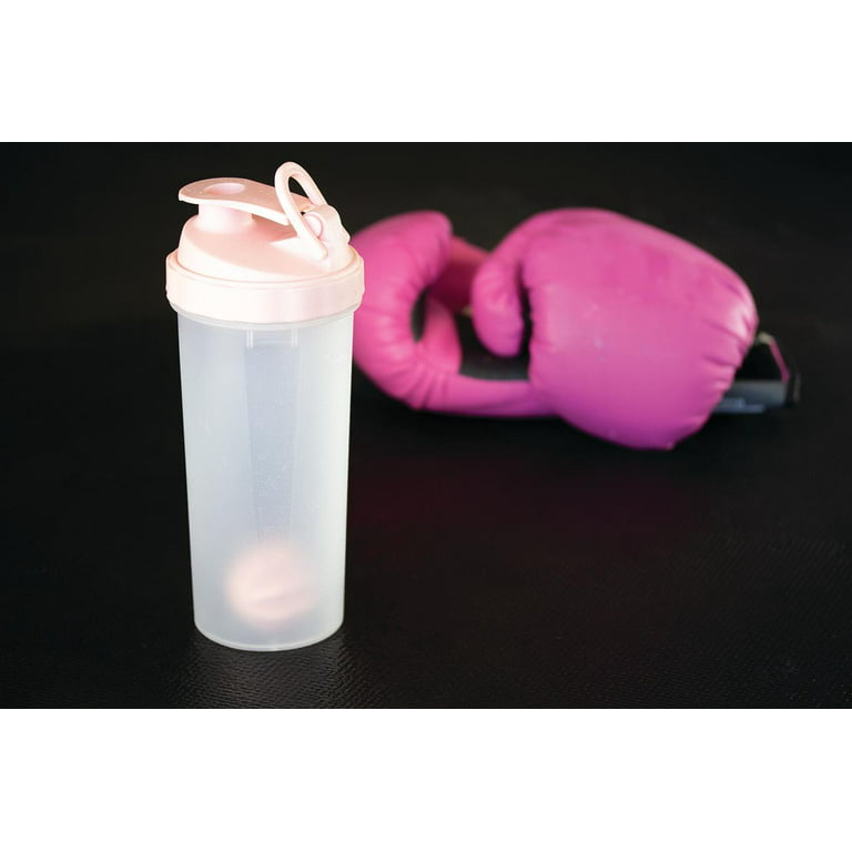 A Small Clear Shaker Bottle w. Pink Lid,12Oz/400ml Measurement Marks &  Stainless Whisk Blender Mixer…See more A Small Clear Shaker Bottle w. Pink