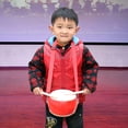 thumbnail image 3 of Chinese Ancient Drum Musical Percussion Instruments leather Waist Drum Children Toy with Sticks Straps, 3 of 9