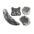 thumbnail image 2 of Conjunto de disfraz de cosplay Accesorios cómodos decorativos con máscara Guantes Cola para gris, 2 of 9