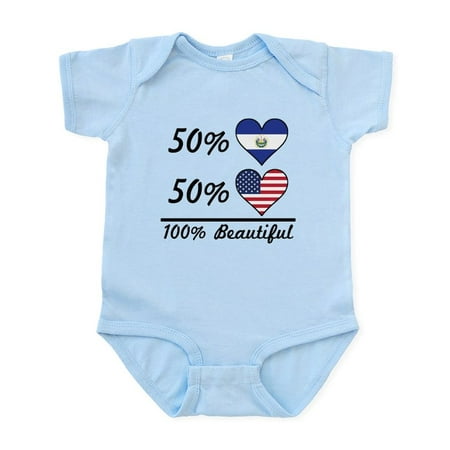 

CafePress - 50% El Salvadorian 50% American 100% Beautiful Bod - Baby Light Bodysuit Size Newborn - 24 Months