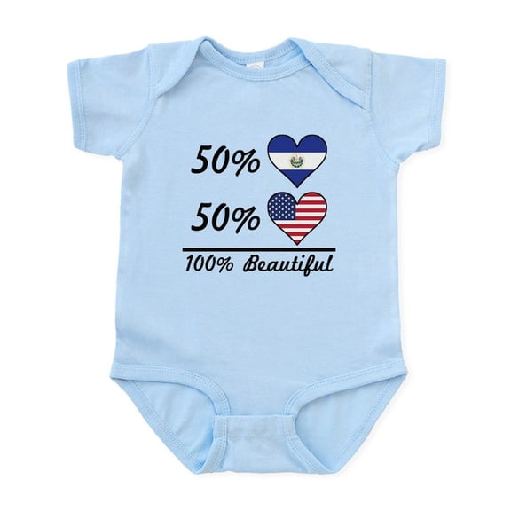 CafePress - 50% El Salvadorian 50% American 100% Beautiful Bod - Baby Light Bodysuit, Size Newborn - 24 Months
