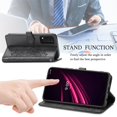thumbnail image 5 of SaniMore for T-Mobile REVVL V+ 5G 6.8" Wallet Case with Embossed Mandala PU Leather Flip Protection Wrist Strap Credit Card Holder Kickstand Shockproof Case for T-Mobile REVVL V+ 5G, Black, 5 of 7