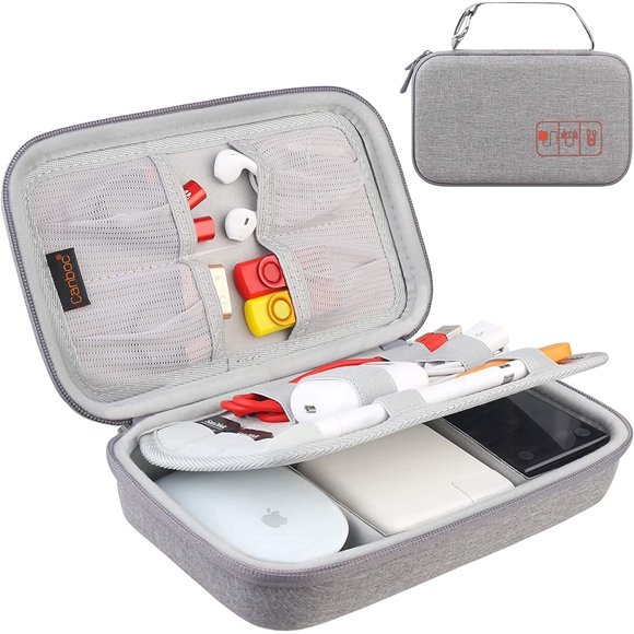 Canboc Organisateur Électronique Rigide Étui de Voyage Accessoires Électroniques Sac de Rangement pour Câbles Double Couche Antichoc pour Cordon de Chargeur