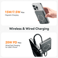 thumbnail image 3 of Kuulaa 10000mAh Magnetic Power Bank, 20W PD Fast Charging with Ring Stand & LED Display Compatible for iPhone 17/16/15/14/13/12, 3 of 8
