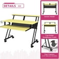 thumbnail image 4 of Wooden Top Music Recording Studio Desk in Yellow and Black, 4 of 6