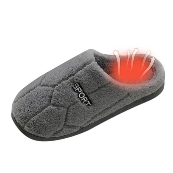 Refurbished Rinsvye Women Warm Arch Support Slippers Flop, M, Grey - Material: Rubber