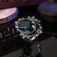 thumbnail image 2 of Luxurious Silver Womens Purple Square Cubic Zirconias Amethyst sapphire Ring,Exaggeration Cocktail Party Punk Biker Ring,Full Finger Wide Dome Chunky Stone Ring Jewelry for Women, 2 of 5